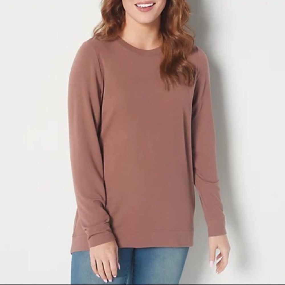 Denim & Co. Comfort Zone Soft French Terry Sweatshirt